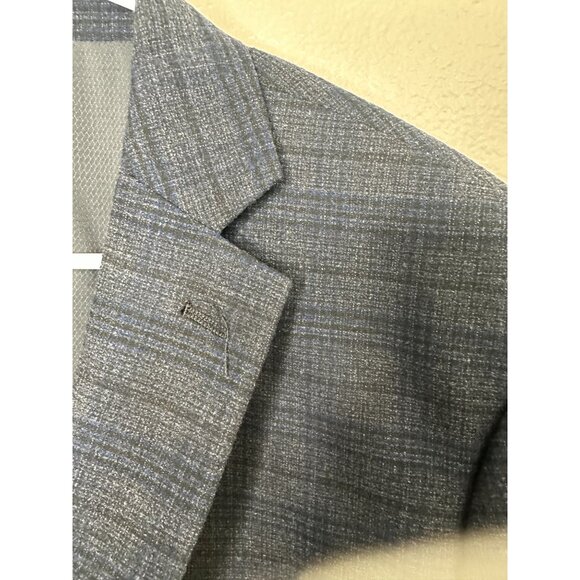 Apt 9 Mens Slim Fit Premier Flex Essential Blazer 44R Plaid Black Polyester - Picture 4 of 8